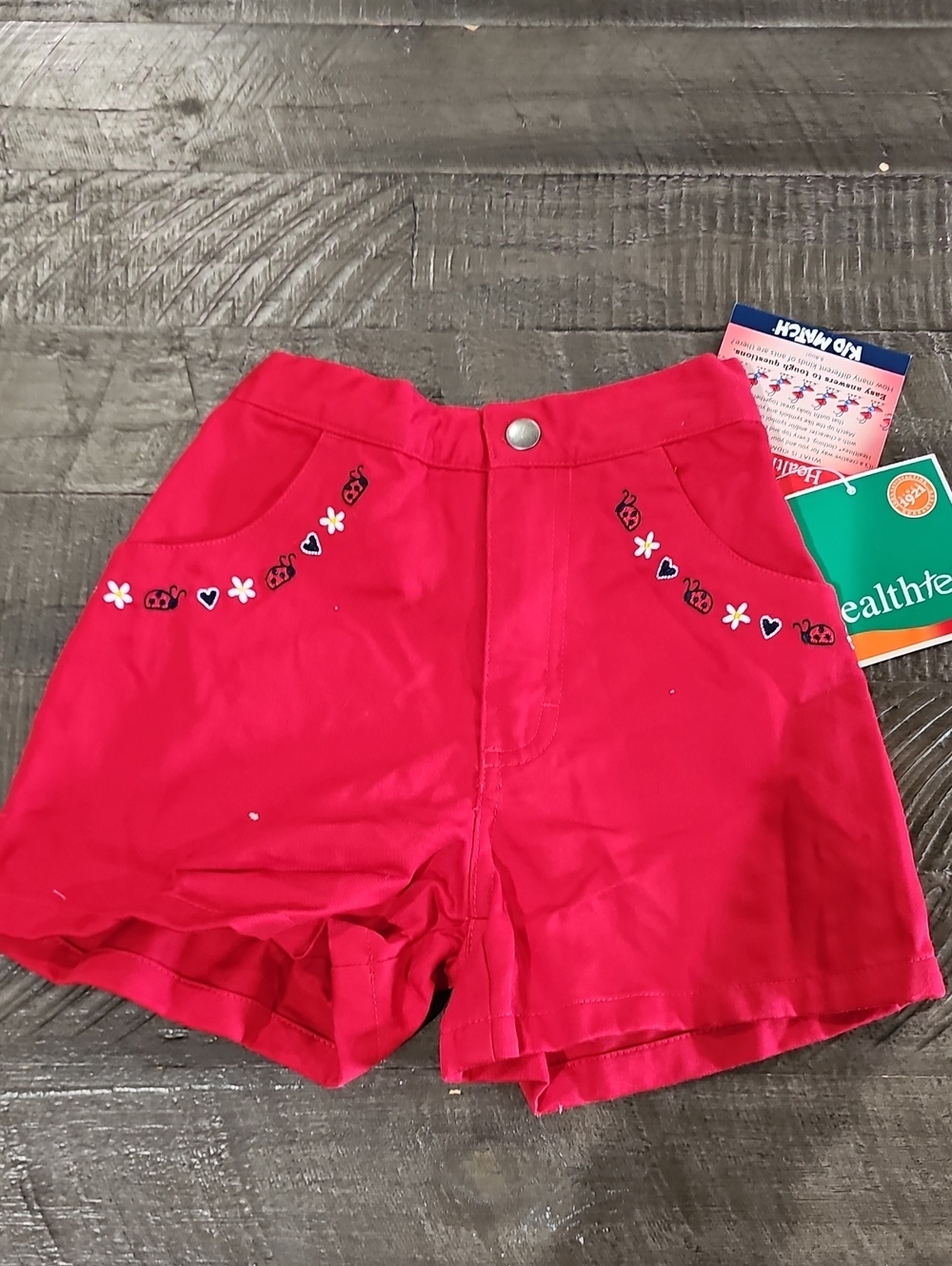 Vintage HEALTHTEX girls Red Embroridered Shorts NWT 2002